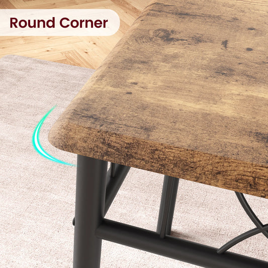 Rectangular Dining Table Set for 4, Kitchen Table w/Chairs