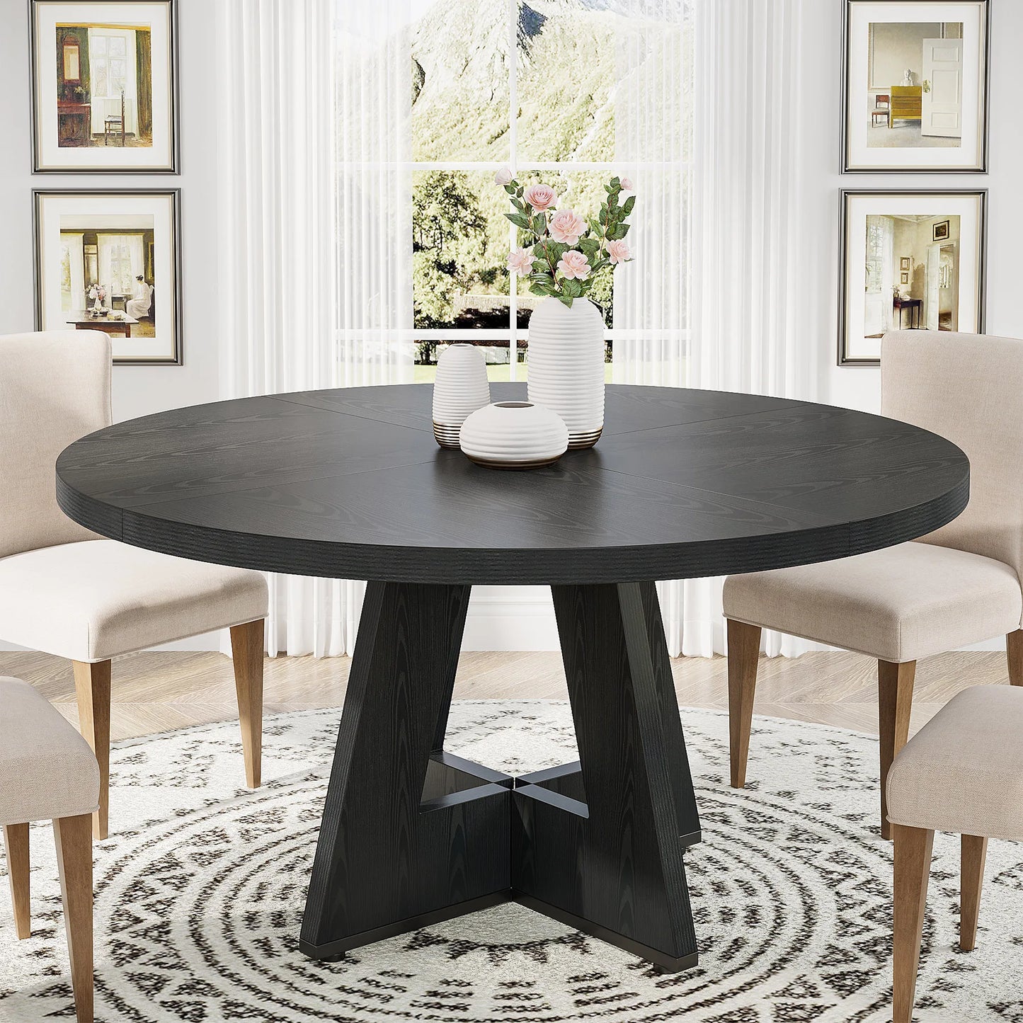 Round Dining Table for Farmhouse Kitchen