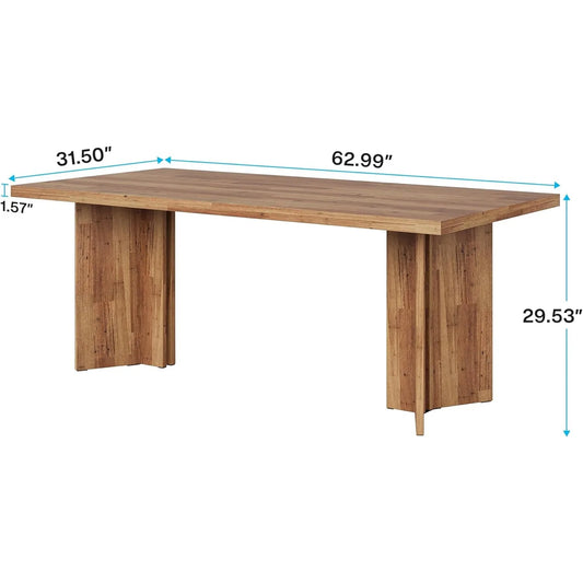 Farmhouse Kitchen Table with Large Tabletop