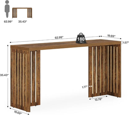 Pub Table, Industrial Bar Height Table, Rectangular High Top