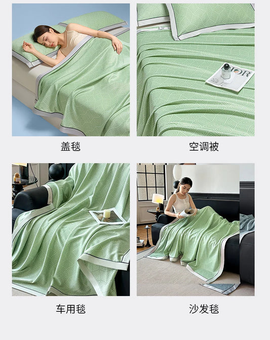 Summer Cooling Blanket for Beds. Solid Color Ice Cool Bedspread