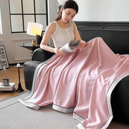 Summer Cooling Blanket for Beds. Solid Color Ice Cool Bedspread
