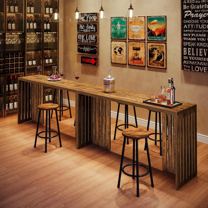 Pub Table, Industrial Bar Height Table, Rectangular High Top