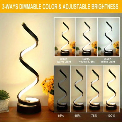 Classic Creative, Modern Minimalist Dimmable Spiral Table Lamp