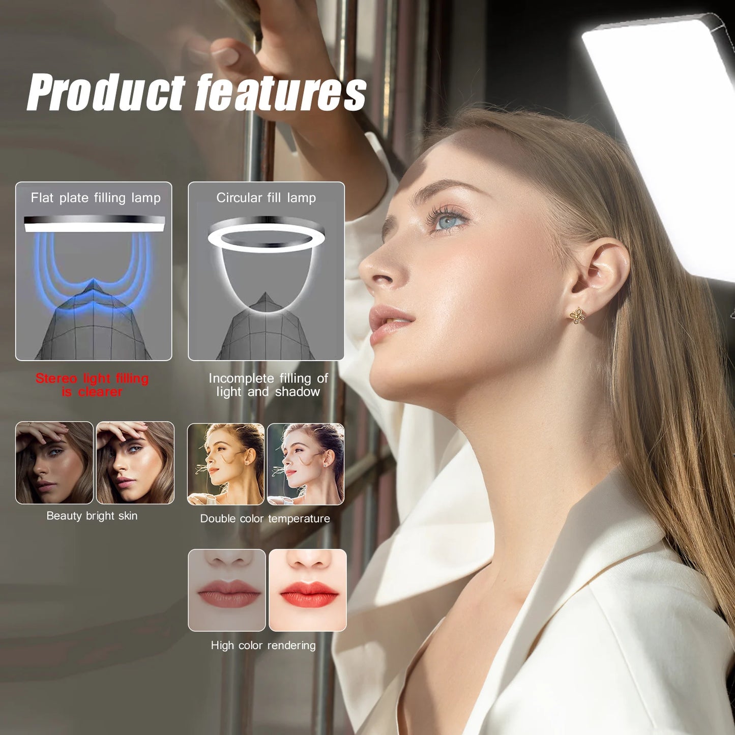 LED Video Lighting Selfie Light Photo Studio Lamp With Tripod to Shoot Live Streaming