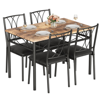 Rectangular Dining Table Set for 4, Kitchen Table w/Chairs