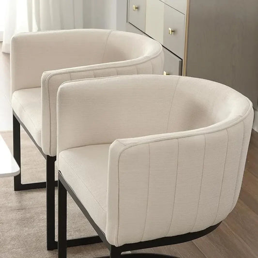 4 Upholstered Dining Room Chairs with Metal Legs