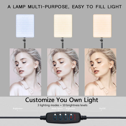 LED Video Lighting Selfie Light Photo Studio Lamp With Tripod to Shoot Live Streaming