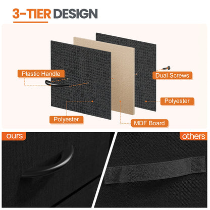 Nightstand Bedside Sofa Tea Table Storage Drawers