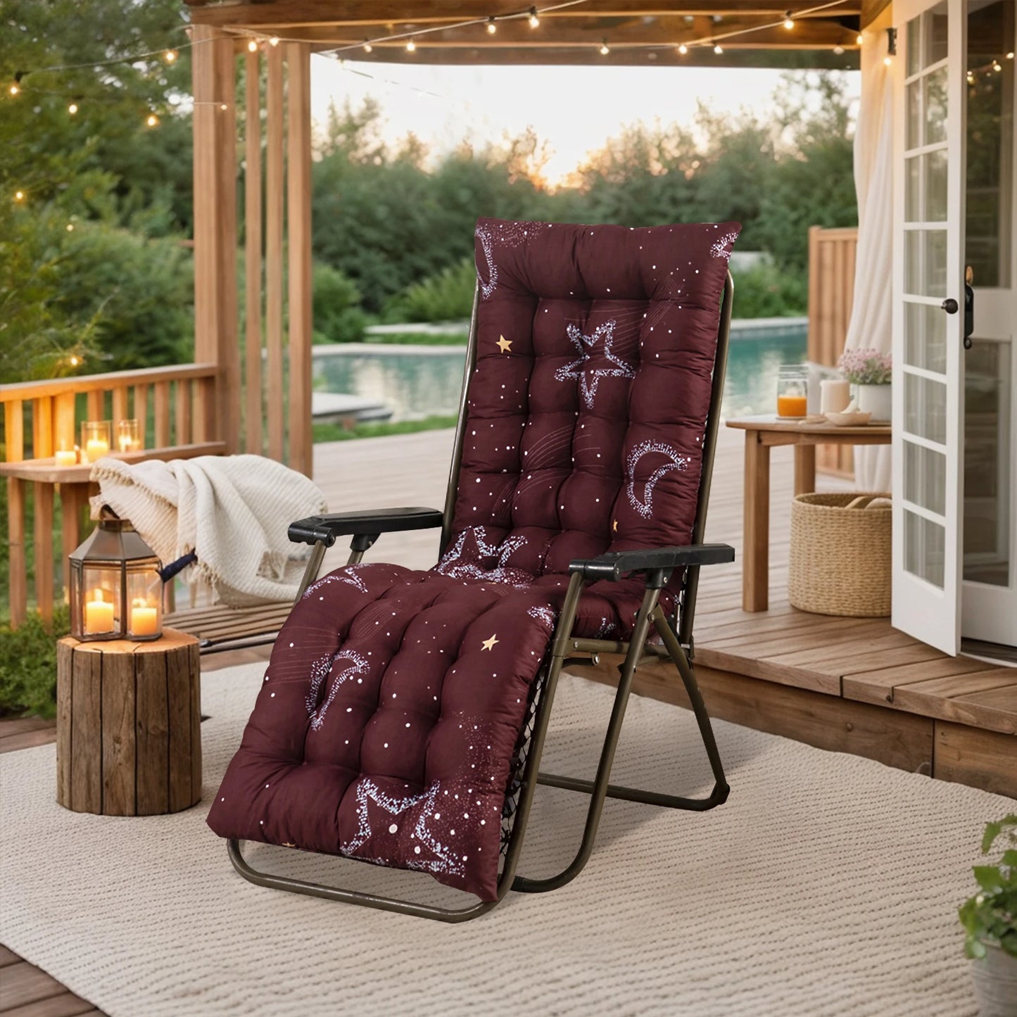 Patio Chaise Lounge Cushions: Indoor/Outdoor Recliner/Rocking Chair/Sofa