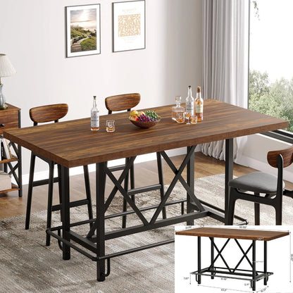Farmhouse Kitchen Table with Large Tabletop