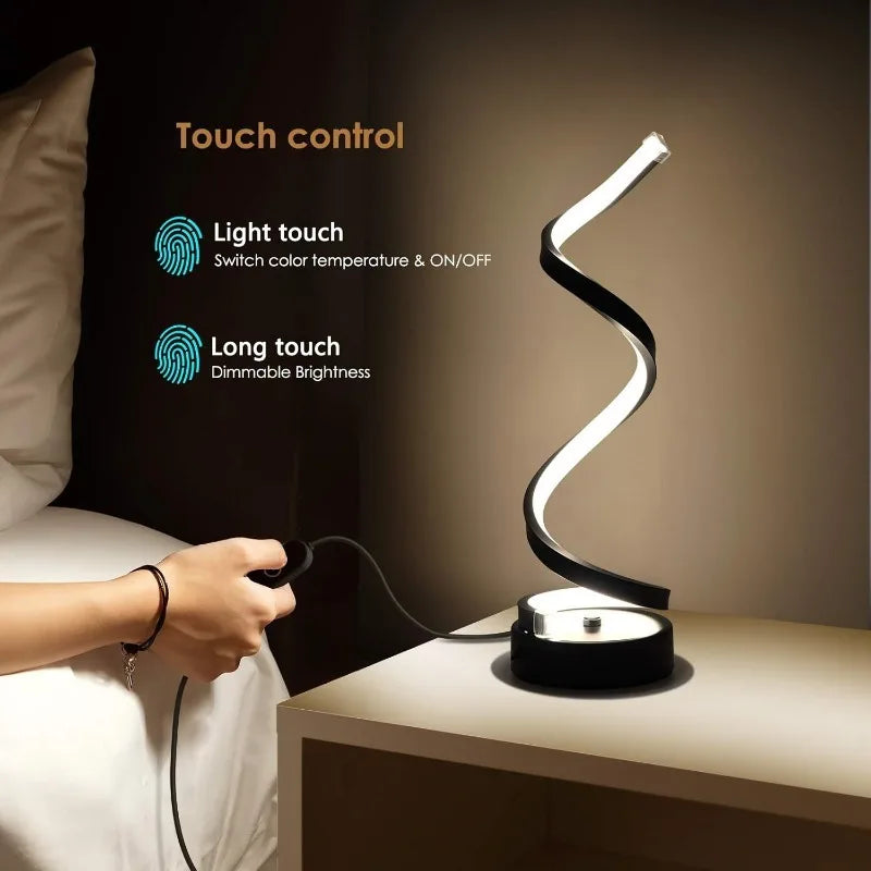 Classic Creative, Modern Minimalist Dimmable Spiral Table Lamp