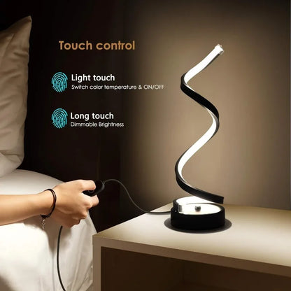 Classic Creative, Modern Minimalist Dimmable Spiral Table Lamp