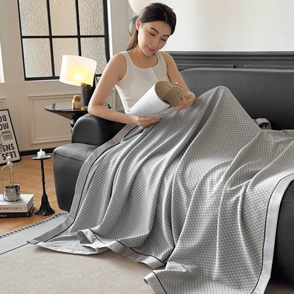 Summer Cooling Blanket for Beds. Solid Color Ice Cool Bedspread