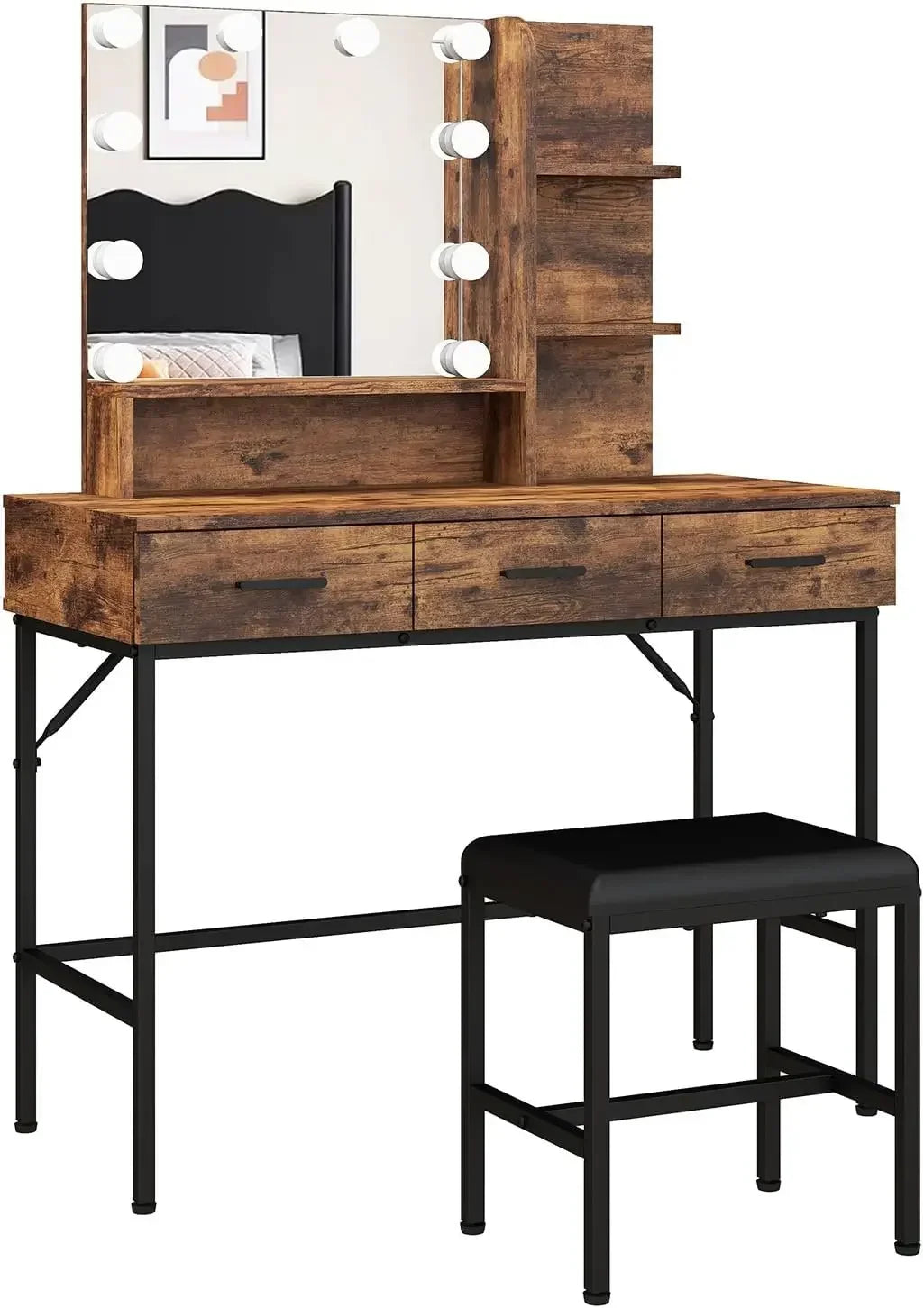 Vanity Table with Lighted Mirror