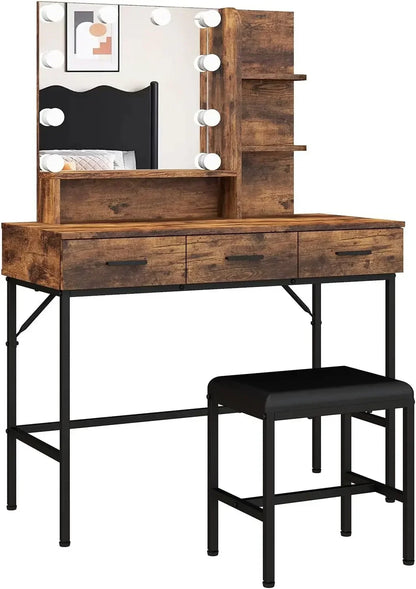 Vanity Table with Lighted Mirror
