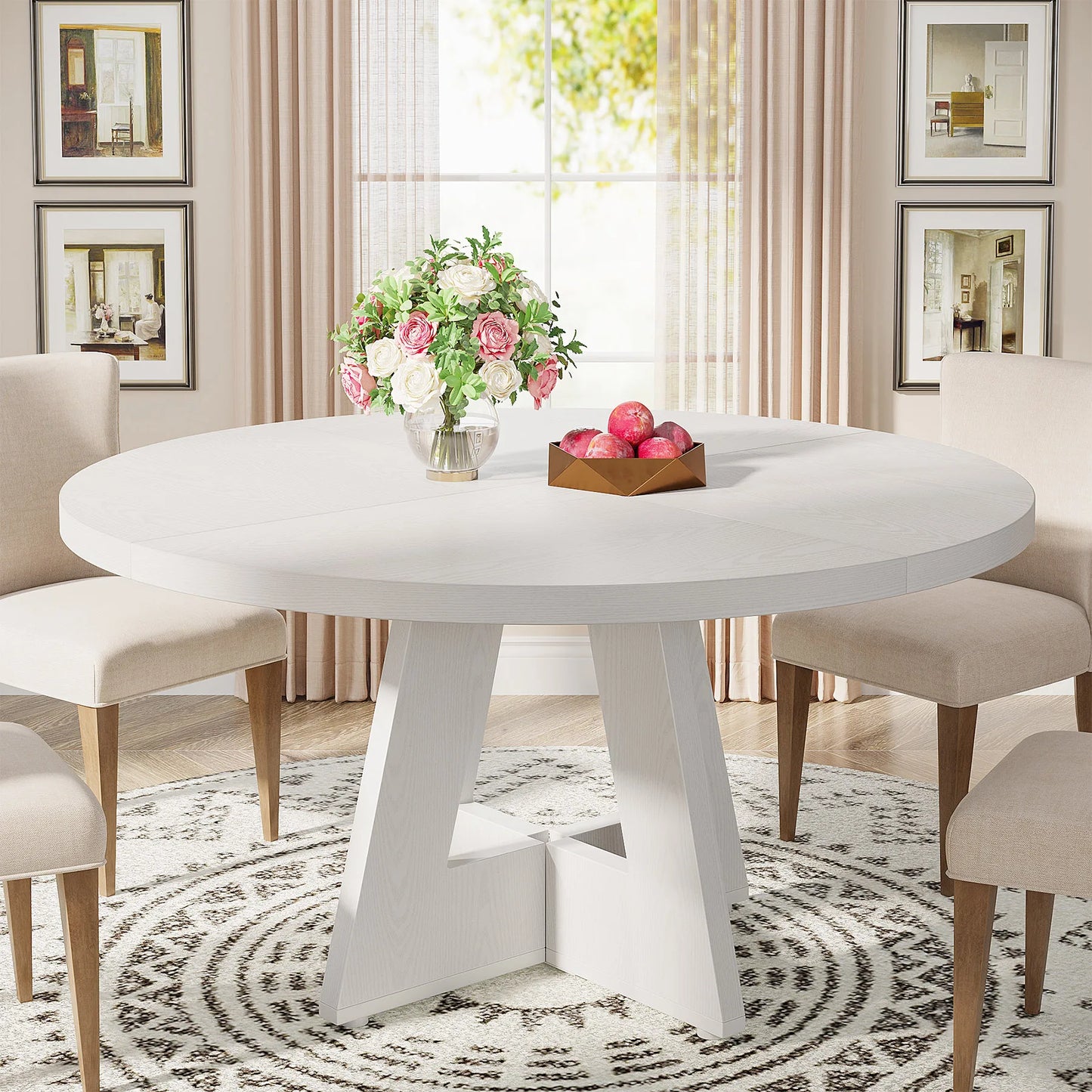 Round Dining Table for Farmhouse Kitchen