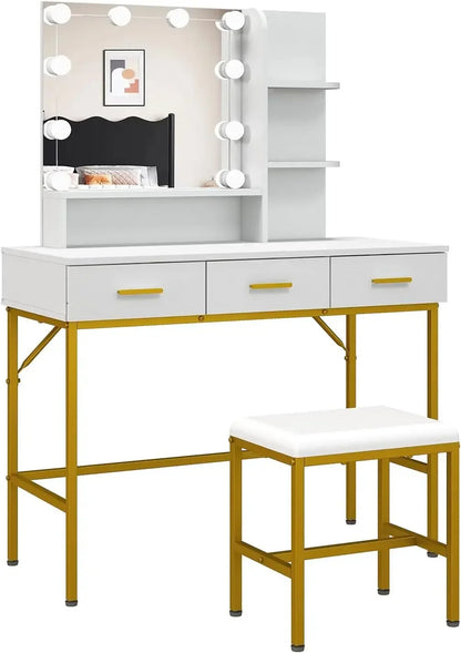 Vanity Table with Lighted Mirror