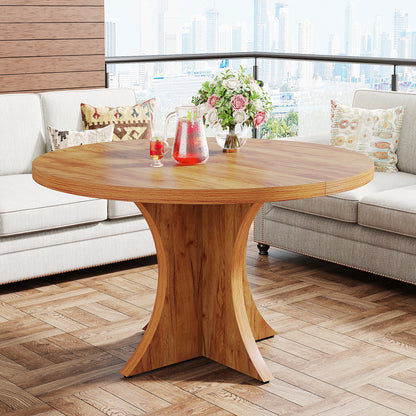 Round Kitchen Table for 4-6, with Pedestal Base