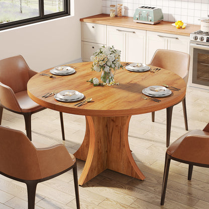 Round Kitchen Table for 4-6, with Pedestal Base