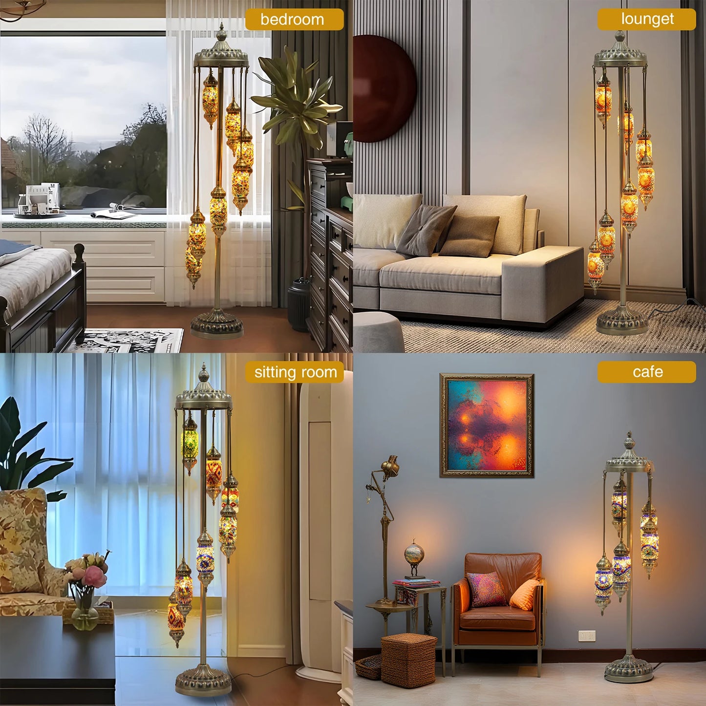 Handmade Stained Glass Bohemian Floor Light