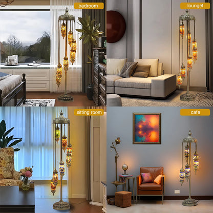 Handmade Stained Glass Bohemian Floor Light