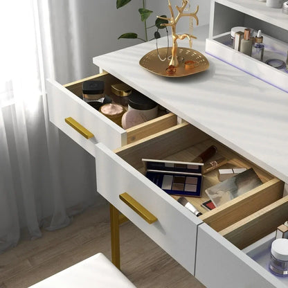 Vanity Table with Lighted Mirror