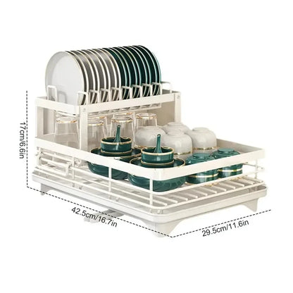 Dish Drying Rack & Drainboard Organizer for Kitchen Plates, Cutlery Storage