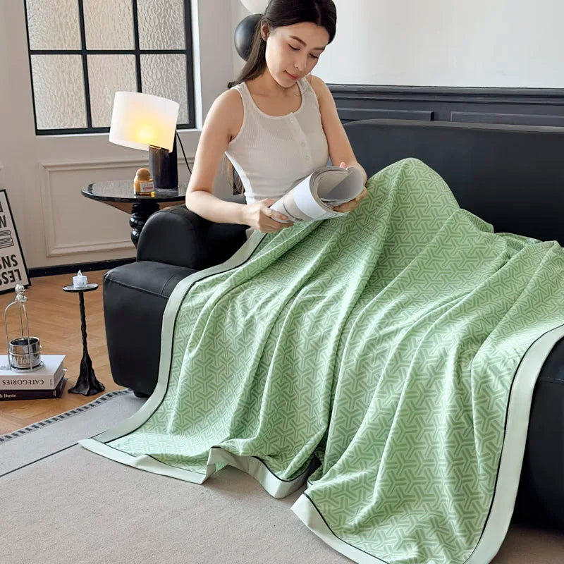 Summer Cooling Blanket for Beds. Solid Color Ice Cool Bedspread