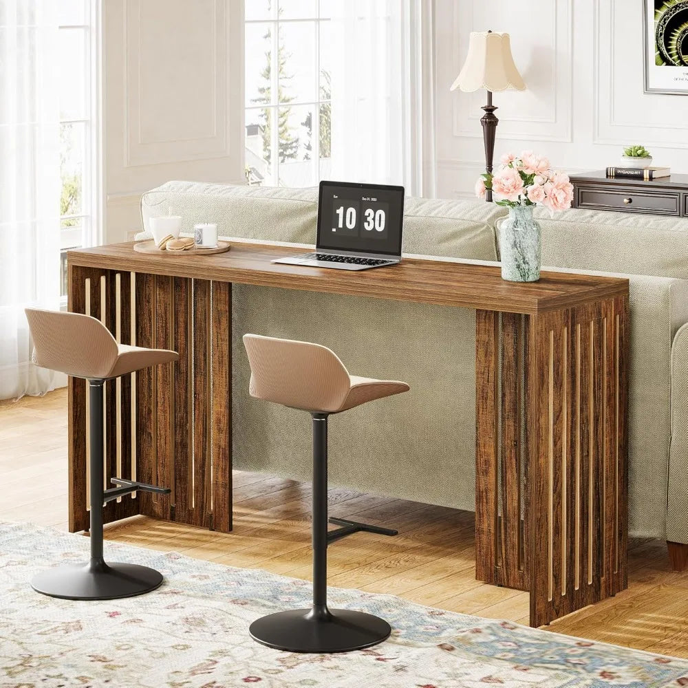 Pub Table, Industrial Bar Height Table, Rectangular High Top