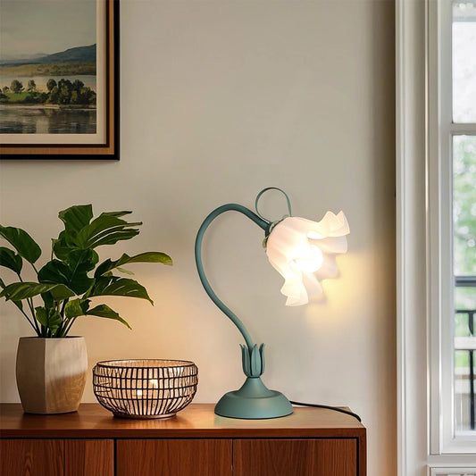 Vintage bedside flower lamp, living room decoration