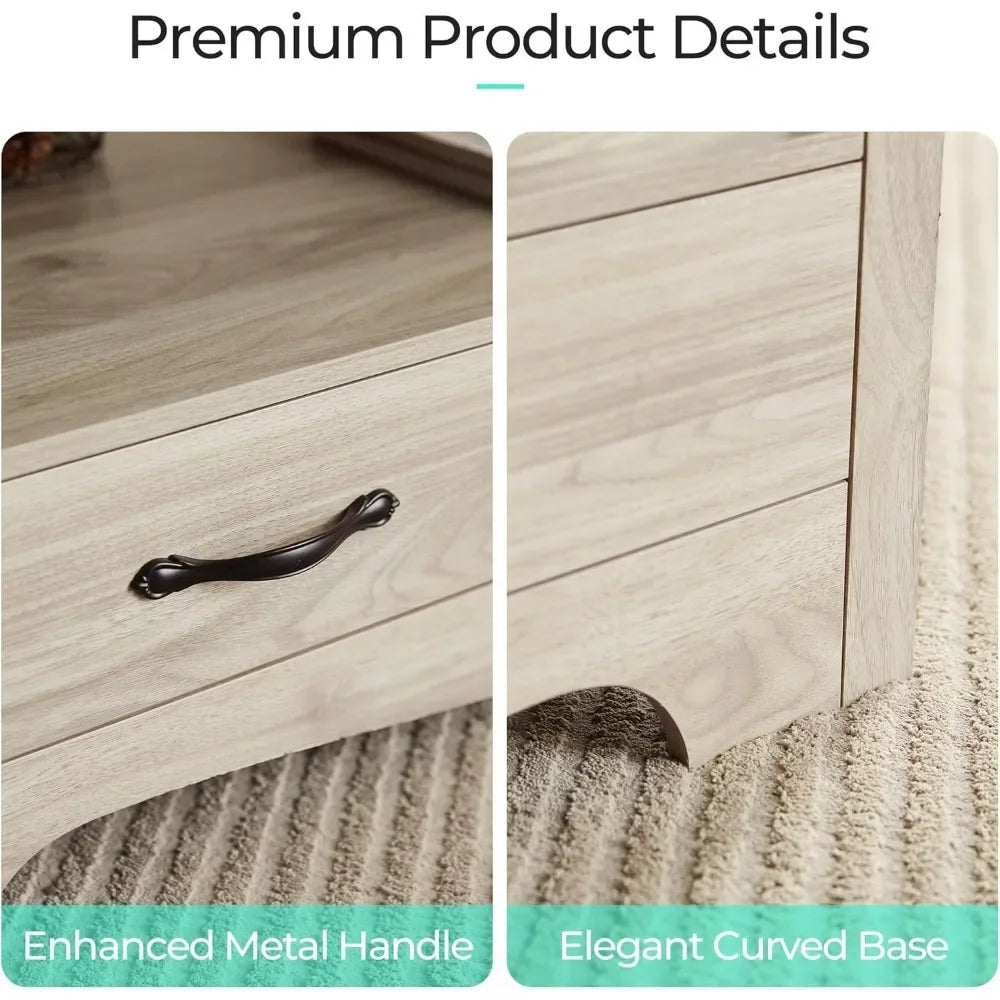 Farmhouse Coffee Table with Storage Drawers