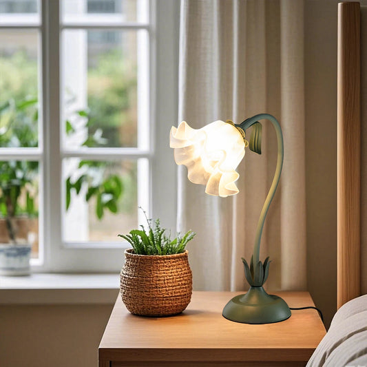 Vintage bedside flower lamp, living room decoration