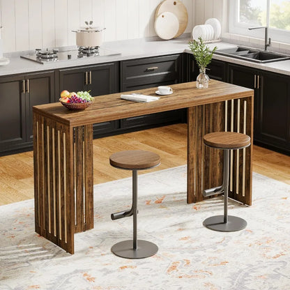 Pub Table, Industrial Bar Height Table, Rectangular High Top