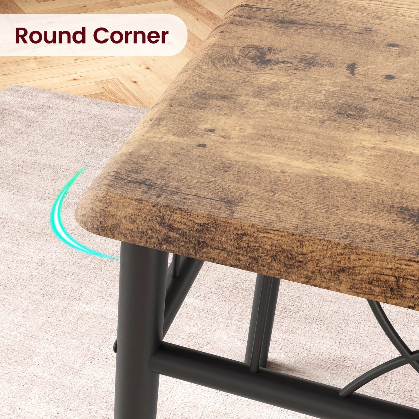 Rectangular Dining Table Set for 4, Kitchen Table w/Chairs