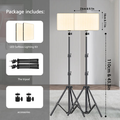 LED Video Lighting Selfie Light Photo Studio Lamp With Tripod to Shoot Live Streaming