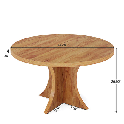 Round Kitchen Table for 4-6, with Pedestal Base