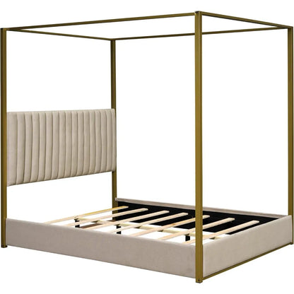 Queen Size, Canopy Platform Bed with Headboard and Metal Frame