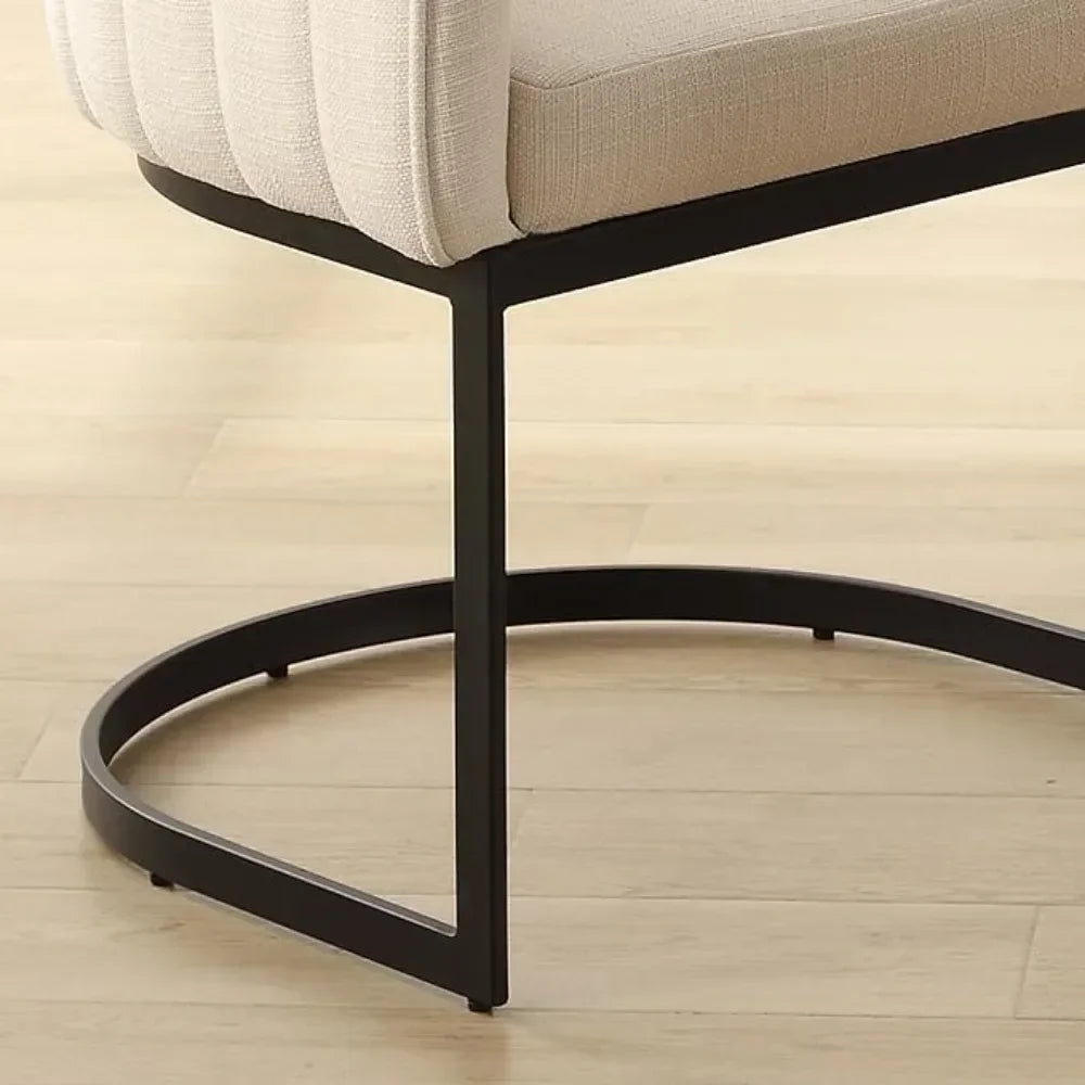 4 Upholstered Dining Room Chairs with Metal Legs