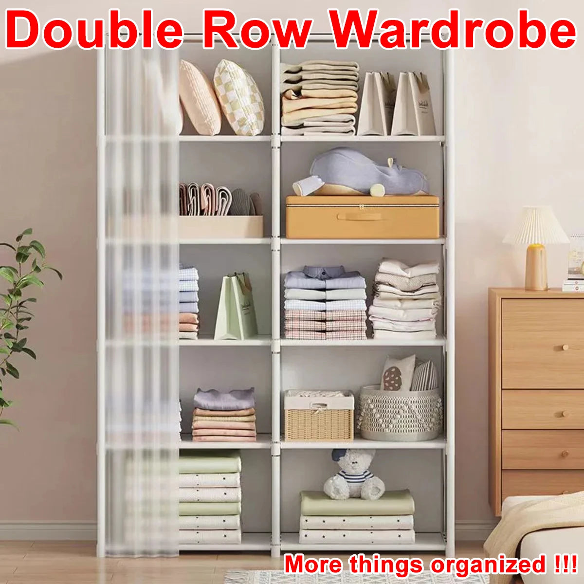 Dustproof Wardrobe/Bookshelf Bedroom/Clothes Organizer