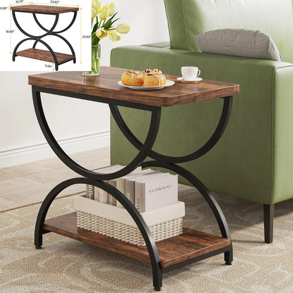 Round End Table, Small Nightstand for Living Room, Bedroom