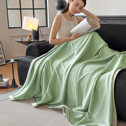 Summer Cooling Blanket for Beds. Solid Color Ice Cool Bedspread