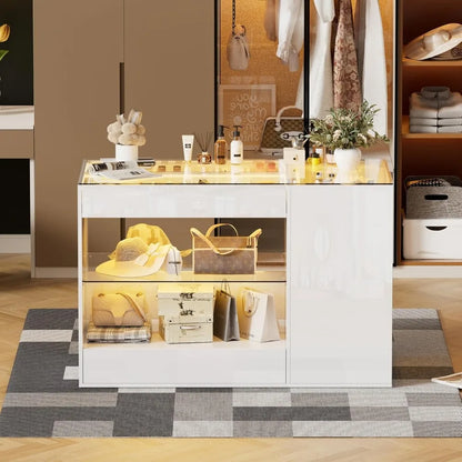 Island with Drawers, Armoire, Makeup Vanity