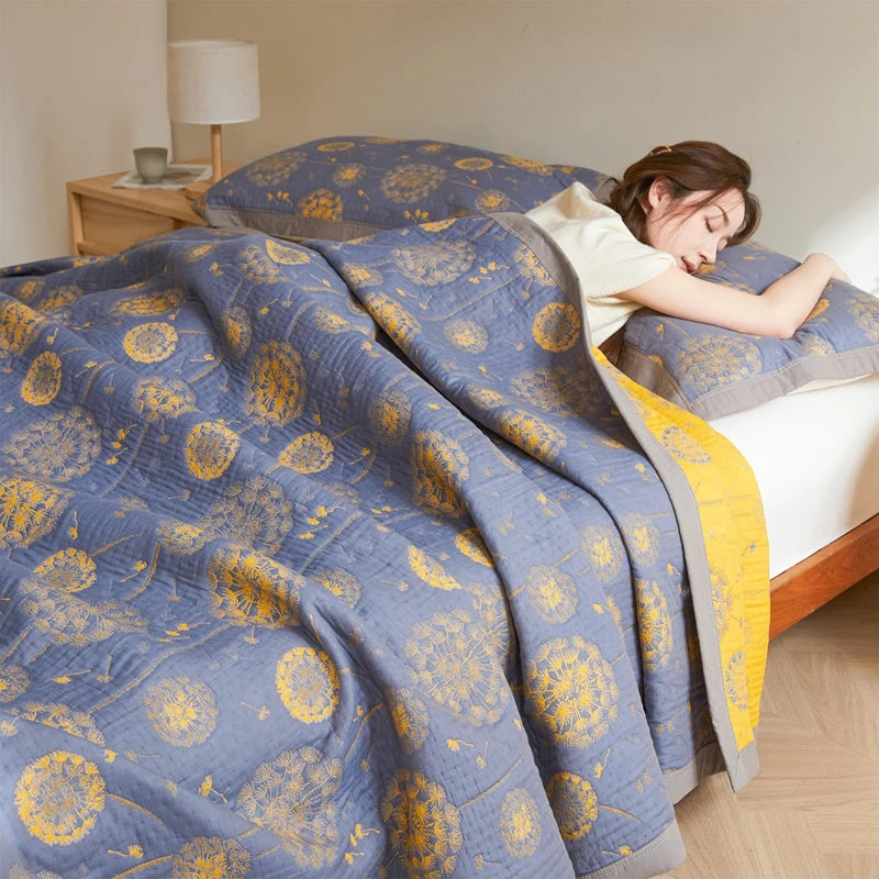 All - cotton three-layer gauze cover blankets